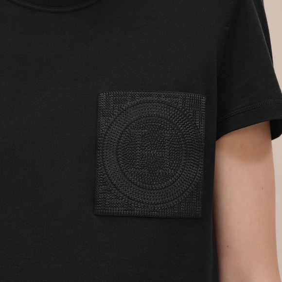 NWT Hermes Embroidered pocket t-shirt Short Sleeve Tee Shirt Black US 6 S - Picture 6 of 10